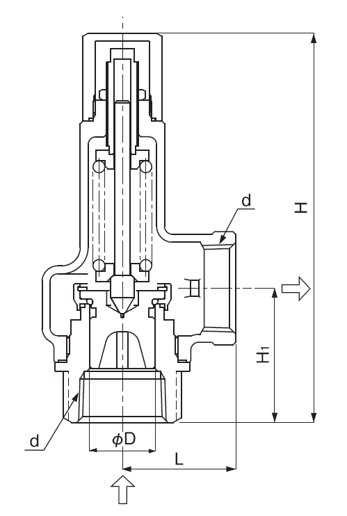 YOSHITAKE -揚程(微啟)式安全閥尺寸- AL-140T 系列